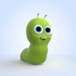 Cartoon Worm 3D model