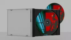 CD Jewel Case with CD and Sticker 3D model