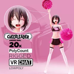 Cheerleader Anime Girl Low-poly 3D model