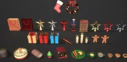 Christmas Props Pack - 25 Unique Assets Low-poly 3D model