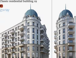 Classic residential building 19 3D model