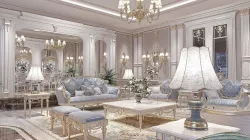 classical living room and dining room 3D model
