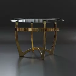 Coffee table with glass Low-poly 3D model