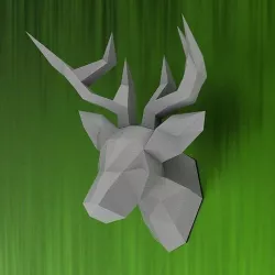 Deer trophy  PDF papercraft DIY origami template low poly 3D model