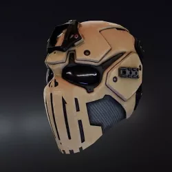 Devtac Ronin Ballistic Mask SKULL Low-poly 3D model