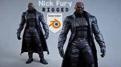 Director of shield - Nick Fury rigged 3D model