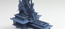 Dragon Temple Ronin temple 3D model