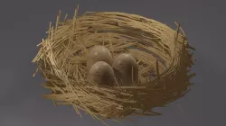 eggs in the nest Low-poly 3D model