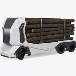Einride Electric Autonomous Logging Truck Rigged 3D model