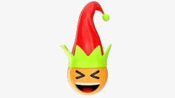 Emoji 090  Laughing with elf hat 3D model
