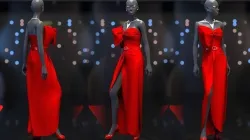 Evening Dress in 3DS Max - Marvelous Designer and clo3d No - 6 3D model