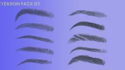 Eyebrow Pack 01 Low-poly 3D model