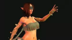 Female Elf Druid Low-poly 3D model
