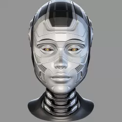 Female Robot Head  3D model
