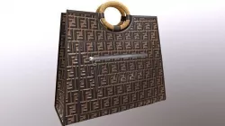 Fendi FF Embossed Logo Runaway Shopper Bag 3D model