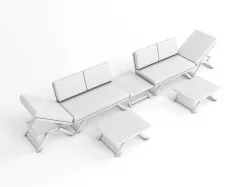 Foldable Garden Chair Table Set Low-poly 3D model