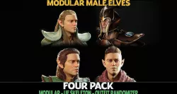 Four Pack - Male Elf - Fantasy Elves Collection UE5 Low-poly 3D model