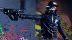 Futuristic cyberpunk assassin character 3D model