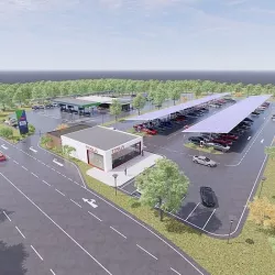 Gas Station and Vehicle Charging Station 3D model