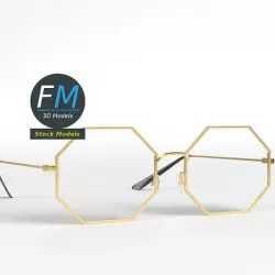 Glasses octagon 3D model