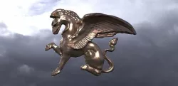 Griffin Sculpture low polly statue 3D model