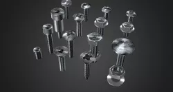 Hardware Pack- nuts and bolts Low-poly 3D model