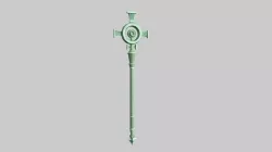 Healer Mage Staff 04 Green - Medieval Fantasy Weapon Low-poly 3D model