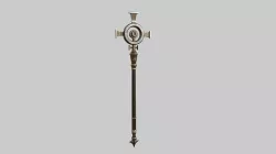 Healer Mage Staff 05 Bronze - Medieval Fantasy Weapon Low-poly 3D model