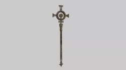 Healer Mage Staff 06 Destroyed - Medieval Fantasy Weapon Low-poly 3D model