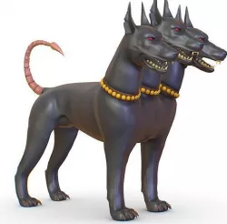 High Poly Monster Three Headed Cerberus Dog 3D Model Low-poly 3D model