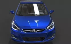 HYUNDAI ACCENT BLUE 2018 HQ INTERIOR 3D model