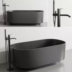Inbani Arc Bathtub by Inbani Faucet set Low-poly 3D model
