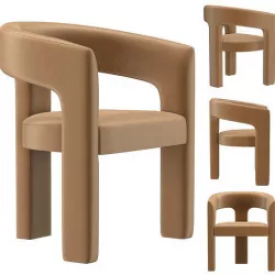 INES OPEN-BACK FABRIC ARMCHAIR 3D model