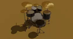 Low Poly Drum set Low-poly 3D model