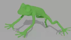 Low Poly Green Frog - Rigged Low-poly 3D model