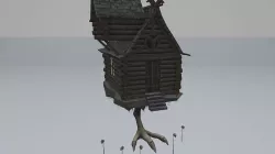 Low Poly Rigged Baba Yagas Hut Scene With PBR Materials Low-poly 3D model