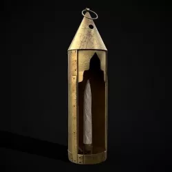 Medieval Brass Candle Low-poly 3D model
