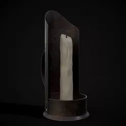 Medieval Iron Candle Holder Low-poly 3D model