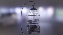Metal bird cage Low-poly 3D model