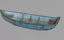 Metal Row Boat Low-poly 3D model