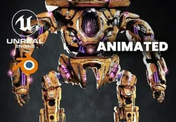 Military Mech Robot Photorealistic Low-poly 3D model
