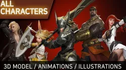 MMORPG Character Pack - All Characters Low-poly 3D model