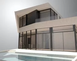 Modern House with pool 3D model