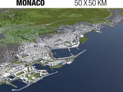 Monaco 50x50km 3D model