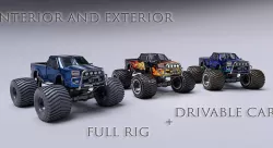 Monster Truck Full Rig Unity and Unreal Engine 4 Low-poly 3D model