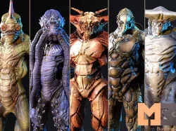 Monsters Underwater Pack Low-poly 3D model
