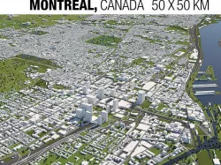 Montreal Canada 50x50km 3D City Map 3D model