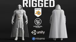 Moon Knight IK RIGGED Low-poly 3D model