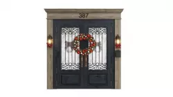 New Year French door entry 3D model