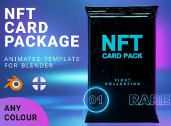 NFT Card package animated template for Blender 3D model